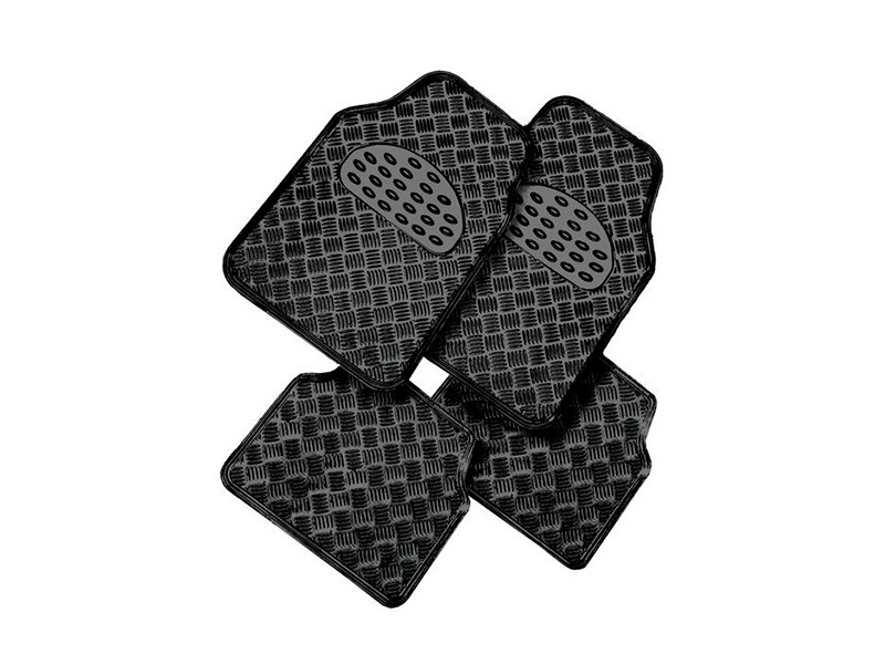 Jeu de 4 tapis ALU NOIR METALIC