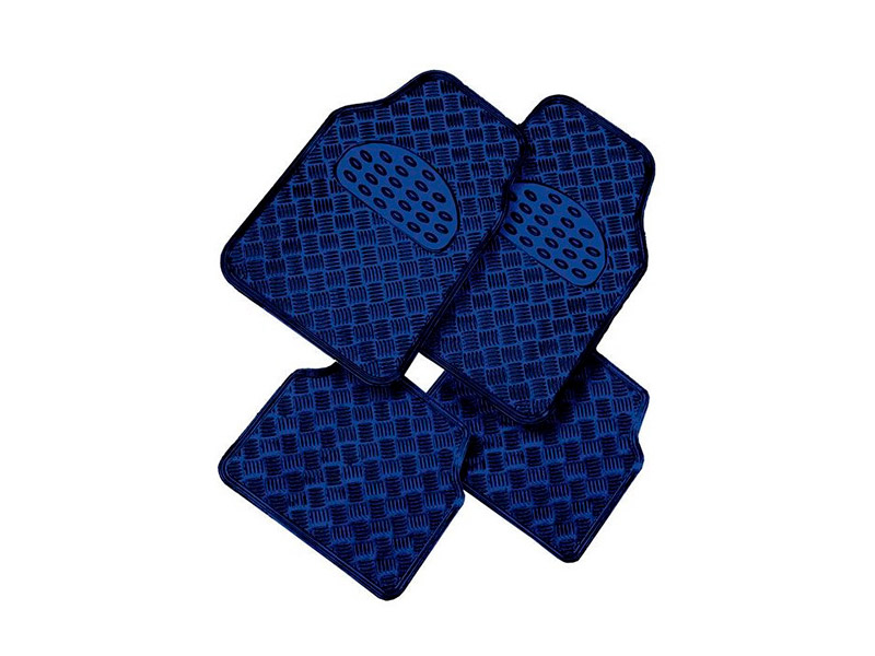 Jeu de 4 tapis ALU CARBON BLEU METALIC