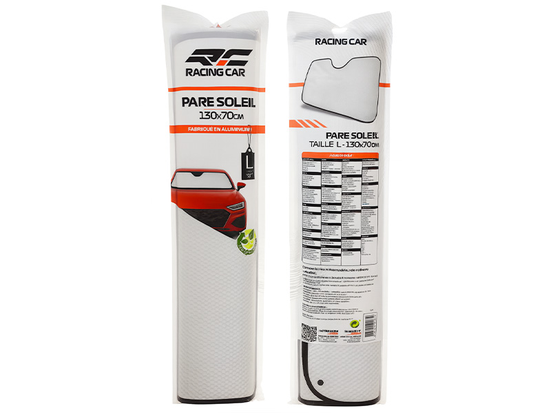 Pare soleil avant Taille L : 130x70cm - RACING CAR