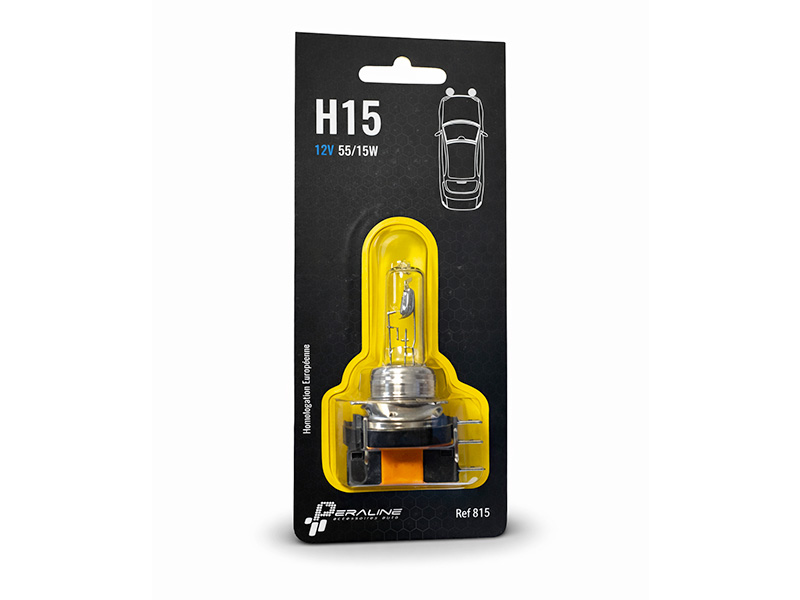 Ampoule H15 12V 55/15W Peraline - Éclairage automobile double fonction homologué