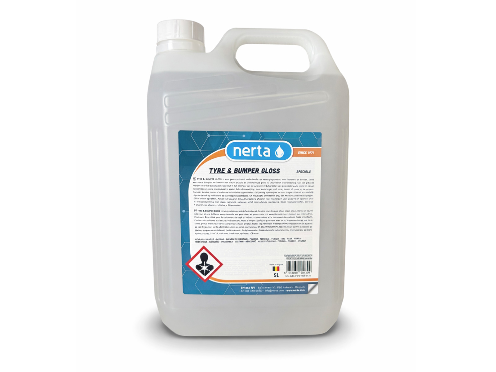 Nerta Tyre & Bumper Gloss 5L - Brillant pneus et plastiques effet neuf longue durée